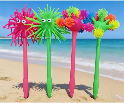 6 Pcs Fun Novelty Pens Silly Pens Sea Urchin Pen Funny Ballpoint Pen Creative Stationery with Blue Ink for Writing at School Home Office in Kuwait