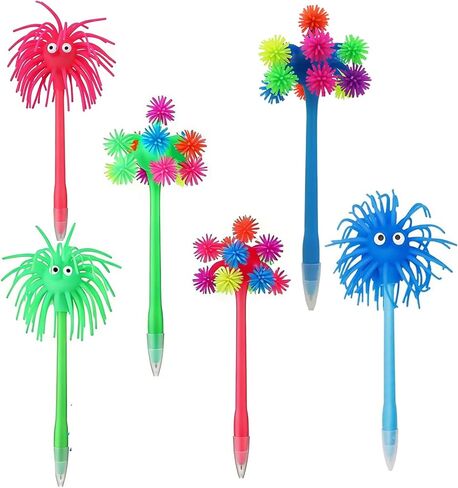 6 Pcs Fun Novelty Pens Silly Pens Sea Urchin Pen Funny Ballpoint Pen Creative Stationery with Blue Ink for Writing at School Home Office in Kuwait