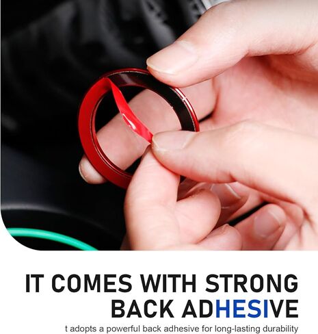 Downhill 1 PC Ignition Switch Decoration Ring, Luminous Ignition Keyhole Ring Circle Cover Trim, Aluminum Alloy Engine Start Stop Switch Keyhole Decals, Universal for Most Cars, Trucks, SUVs (Black) in Kuwait