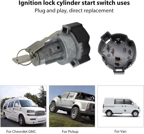 1116683 Ignition Lock Cylinder Starter Switch with Keys - 7Pin for 1967-1972 Chevrolet C10/C20/C30 Pickup in Saudi Arabia