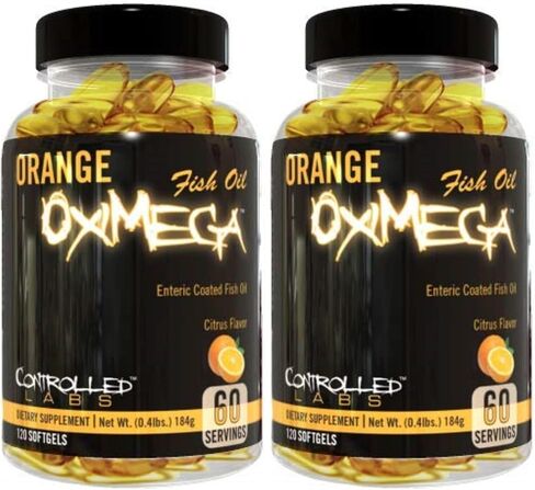 CONTROLLED LABS Orange Oximega Fish Oil Supplement 120 Softgels, EPA and DHA, 2000mg Omega- 3 Fatty Acids, Citrus-Flavor, Burpless Softgels in Saudi Arabia