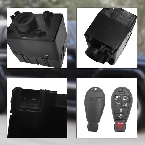 Wireless Ignition Switch Module with 2 Key Fobs Compatible with Dodge Ram 1500 2500 3500, Charger, Challenger, Magnum, Jeep Commander, Grand Cherokee, Chrysler 300, Replace 68210150AB 68044060AA in Saudi Arabia