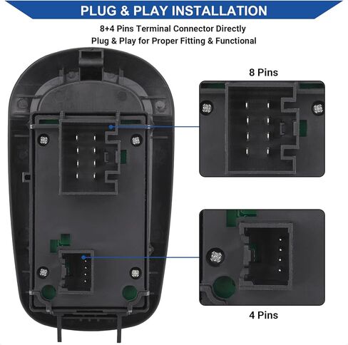 Obaee Window Switch Control Button Compatible with Ford Transit MK8 Custom 2014-2019 Replacement OEM 2029885 1791339，4+8 Pins in Saudi Arabia