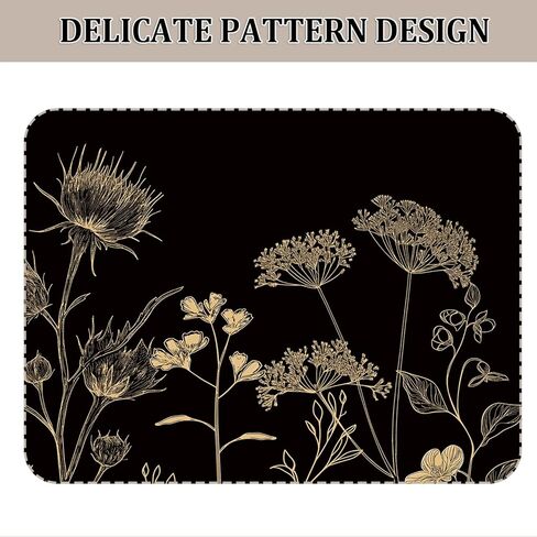 Black and Gold Blackout Curtains, Boho Vintage Floral Curtains, Dark Aesthetic Wildflower Botanical Flowers Grommet Drapes 2 Panels, Farmhouse Bedroom Living Room Decor 52X84 Inch in Saudi Arabia