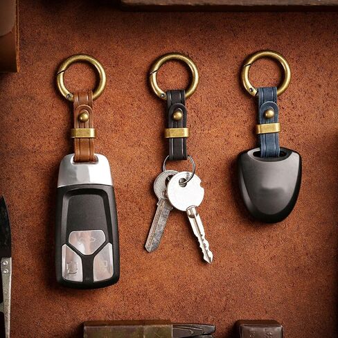 Creative Leather Car Keychain Key Fob Quick Release Metal Key Chain in Saudi Arabia