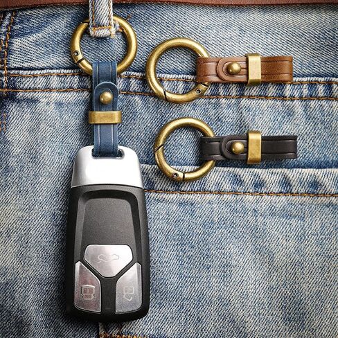 Creative Leather Car Keychain Key Fob Quick Release Metal Key Chain in Saudi Arabia