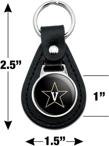 GRAPHICS & MORE Black Leather Vanderbilt University Logo Keychain in Saudi Arabia