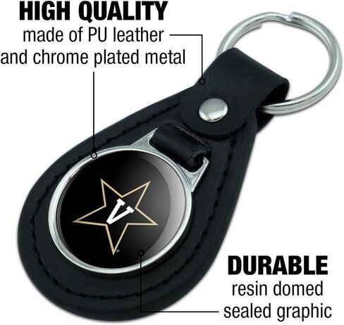 GRAPHICS & MORE Black Leather Vanderbilt University Logo Keychain in Saudi Arabia