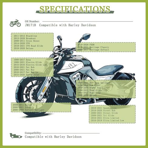 JA&MIU Premium Motorcycle Oil Filter Compatible with Harley Davidson 2011-2012 Blackline 2013-2020 Breakout 2008-2011 Cross Bones 2014-2020 CVO etc,JM-171B in Kuwait