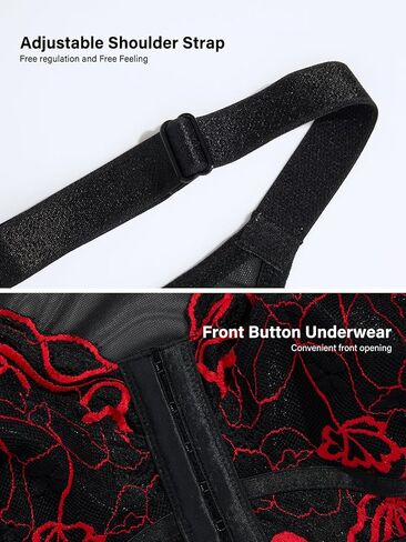 Plus Size Front Closure Lace Bra Wirefree Deep V Supportive Cross Back Bras in Saudi Arabia