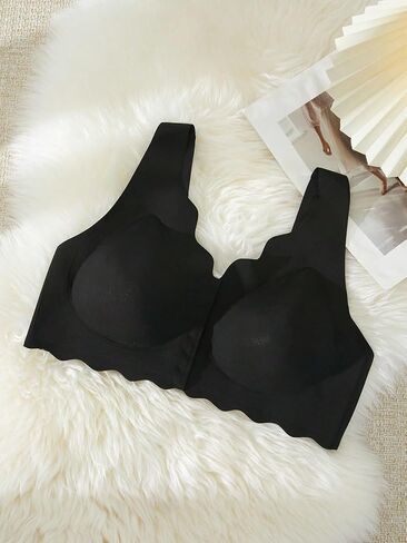 Plus Size Bra for Women, Front Closure, Wireless, Comfortable Full Coverage, Simple Wave Edge, Supportive Everyday Bra in Saudi Arabia