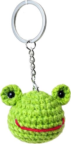 سلسلة مفاتيح كروشيه على شكل حيوان، حلية محبوكة يدويًا لحقيبة ظهر مفاتيح السيارة، الأسد، الدب، الضفدع، الأغنام، حلقة مفاتيح شخصية in Kuwait