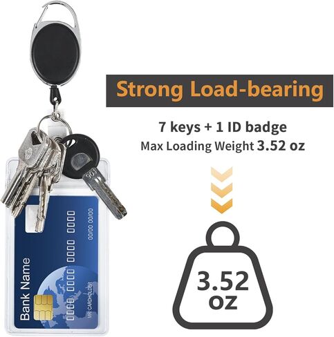 5 Pack Id Badge Holder with Retractable Badge Reels,Claw Clasp and Clip,Retractable Badge Holders with Clip Badge Reel,Badge Holder Retractable Clip in Kuwait