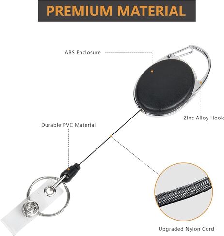 5 Pack Id Badge Holder with Retractable Badge Reels,Claw Clasp and Clip,Retractable Badge Holders with Clip Badge Reel,Badge Holder Retractable Clip in Kuwait