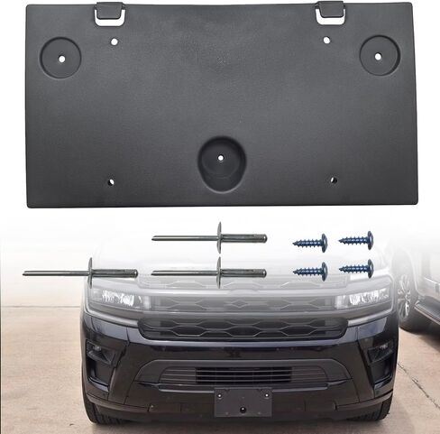 Front License Plate Frame Mounting Bracket Tag Holder Textured Black Fits for Ford Expedition 2022 2023 2024 Replace FO1068194 NL1Z17A385AA in Kuwait