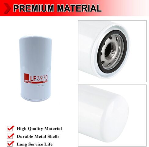 LF3970 Lube Filter Oil Filter Fit for Cummins QSB 6.7L 5.9L, ISB Engine Ford Freightliner Kenworth Peterbilt, Replaces #5404947/3937736/14406393,Pack of 1 in Kuwait