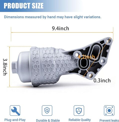 محول مجموعة مبيت فلتر الزيت من سوريلو مناسب لـ Genesis G80 لشركة Hyundai Genesis Palisade لكيا كادينزا سيدونا سورينتو تيلورايد 2.4L 3.3L 3.8L V6- استبدال 26300-3LAA0 263003LAA0 in Kuwait