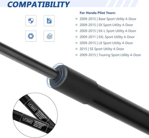 Rear Hatch Liftgate Struts for Honda Pilot 2009-2015, SG226029 Trunk Shocks Lift Support for Honda Pilot Base/EX/EX-L/LX/SE with Power Tailgate Models Replace 6648, SG226029,2 PCS in Saudi Arabia
