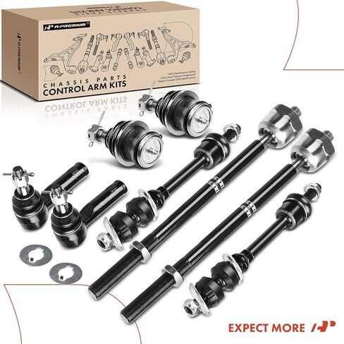 مجموعة A-Premium مكونة من 8 قطع، رابط قضيب أمامي، وصلة كروية سفلية، نهاية قضيب ربط خارجي داخلي، متوافق مع Ford F-150 2005-2006، 4WD in Saudi Arabia