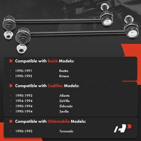 A-Premium 2 x Front Sway Bar Links Stabilizer Bar Links, Compatible with Buick Riviera 1990-1993 & Cadillac Allante 1990-1993, DeVille 1994, Eldorado 1990-1994, Seville 1990-1994 & Oldsmobile Toronado in Saudi Arabia