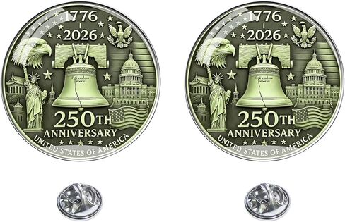 دبابيس الذكرى السنوية الـ 250 للولايات المتحدة الأمريكية، دبابيس معدنية لطية صدر السترة لعيد ميلاد أمريكا 250 عامًا، 1776-2016 شارة النسر والحرية التذكارية لعيد الاستقلال الوطني in Kuwait