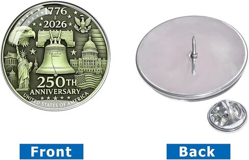 دبابيس الذكرى السنوية الـ 250 للولايات المتحدة الأمريكية، دبابيس معدنية لطية صدر السترة لعيد ميلاد أمريكا 250 عامًا، 1776-2016 شارة النسر والحرية التذكارية لعيد الاستقلال الوطني in Kuwait