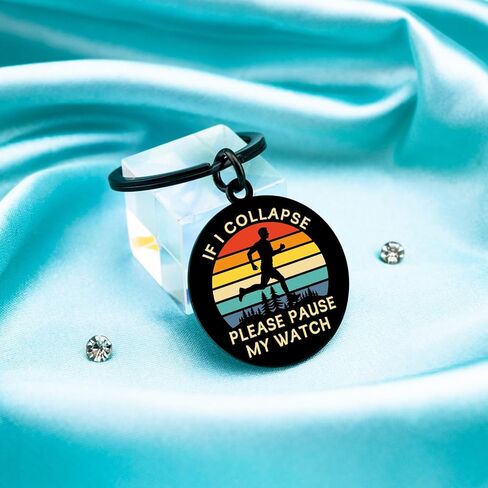 Aisity Runner Gifts for Men Track And Field Running Keychain Gifts for Runners Men Teenager Marathon Fitness Runner Track Athletes Cool Running Cross Country Gift for Him in Kuwait
