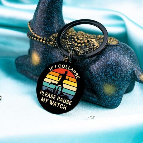 Aisity Runner Gifts for Men Track And Field Running Keychain Gifts for Runners Men Teenager Marathon Fitness Runner Track Athletes Cool Running Cross Country Gift for Him in Kuwait