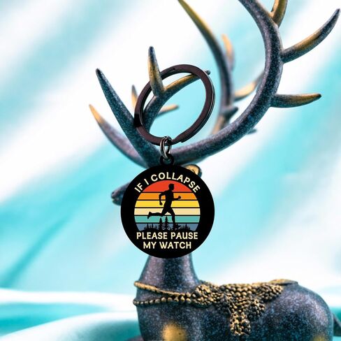 Aisity Runner Gifts for Men Track And Field Running Keychain Gifts for Runners Men Teenager Marathon Fitness Runner Track Athletes Cool Running Cross Country Gift for Him in Kuwait