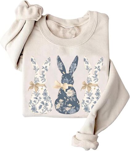 Floral Bunny Sweatshirt Coquette Easter Spring Crewneck Easter Gift in Saudi Arabia