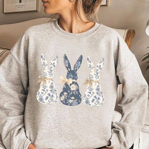 Floral Bunny Sweatshirt Coquette Easter Spring Crewneck Easter Gift in Saudi Arabia