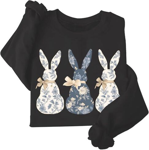 Floral Bunny Sweatshirt Coquette Easter Spring Crewneck Easter Gift in Saudi Arabia