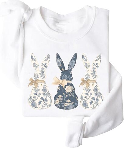 Floral Bunny Sweatshirt Coquette Easter Spring Crewneck Easter Gift in Saudi Arabia