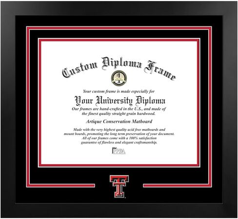 Campus Images NCAA Texas Tech Red Raiders Unisex Spirit Diploma Manhattan Black Frame with Bonus Lithograph, Black, One Size (TX960MBSD-1411) in Saudi Arabia