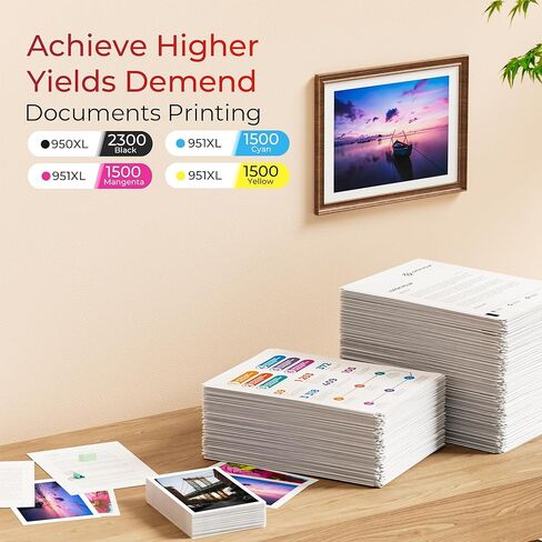 ejet 950XL and 951XL Ink Cartridges Combo Pack 5 Pack Compatible for HP 950 951 Ink Cartridges Combo Pack Use for OfficeJet Pro 8600 8610 8620 8625 8100 8630 276DW 251DW, Black Cyan Magenta Yellow in Kuwait