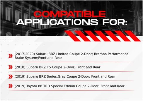 R1 Concepts Front and Rear Brake Kit For 2017-2020 Subaru BRZ; 2019-2020 Toyota 86| Drilled Slotted Brake Rotors| Ceramic Brake Pads and Rotors Kit|Hardware included in Saudi Arabia
