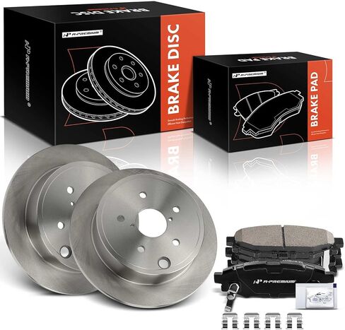 A-Premium 11.24 inch (285.7mm) Rear Drilled and Slotted Disc Brake Rotors + Ceramic Pads Kit Compatible with Select Subaru Models - WRX 2015-2021, 6-PC Set in Saudi Arabia