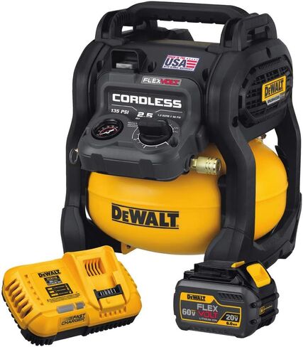 مجموعة ضاغط الهواء DEWALT FLEXVOLT 60V MAX*، لاسلكي، 2.5 جالون (DCC2560T1) in Kuwait