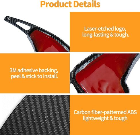 Steering Wheel Paddle Shifter Extension for BMW X3 X5 X1 X4 X6 X2 2 3 4 Series F30 F31 F15 F16 F25 F26 F Series Accessories, Steering Wheel Paddle Shifters Cover(ABS-Carbon Fiber Pattern) in Kuwait