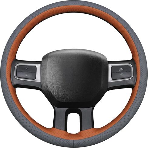 MEWANT Hand-Stitched Steering Wheel Cover for Dodge RAM 1500 2500 3500 2009-2012, DIY Custom Fit Steering Wheel Wrap for Dodge RAM in Saudi Arabia