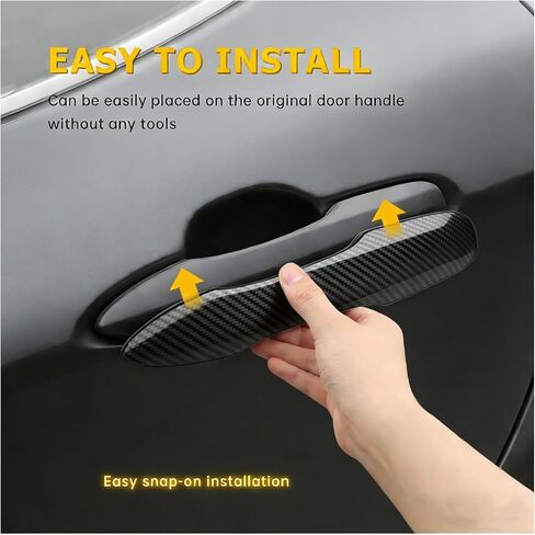 غطاء حماية لمقبض باب السيارة متوافق مع Toyota 2018-2020 2021 2022 2023 2024 2025 2026 Camry 2019-2026 Corolla 2019-2022 Avalon 2016-2026 Prius 2020-2024 Venza Accessories (كربون) in Kuwait