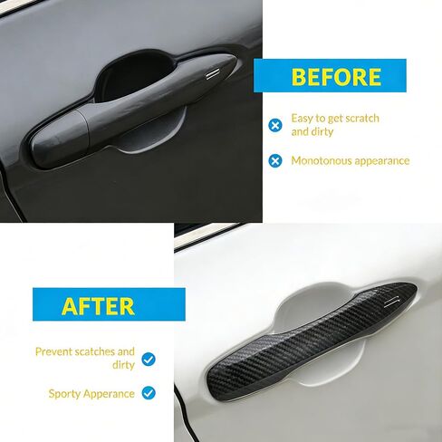 غطاء حماية لمقبض باب السيارة متوافق مع Toyota 2018-2020 2021 2022 2023 2024 2025 2026 Camry 2019-2026 Corolla 2019-2022 Avalon 2016-2026 Prius 2020-2024 Venza Accessories (كربون) in Kuwait