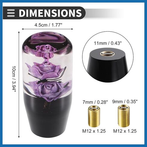 Universal Car Gear Shift Knob, Manual Automatic Stick Gear Shifter Knob, Acrylic, Purple, 1 Set Item Replacement in Saudi Arabia