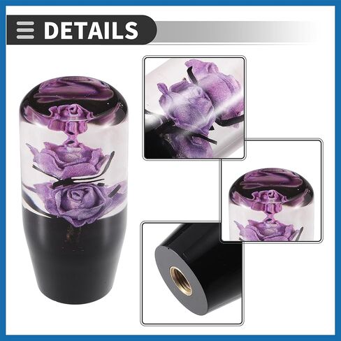 Universal Car Gear Shift Knob, Manual Automatic Stick Gear Shifter Knob, Acrylic, Purple, 1 Set Item Replacement in Saudi Arabia