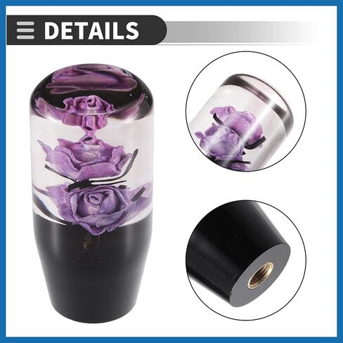Universal Car Gear Shift Knob, Manual Automatic Stick Gear Shifter Knob, Acrylic, Purple, 1 Set Item Replacement in Saudi Arabia