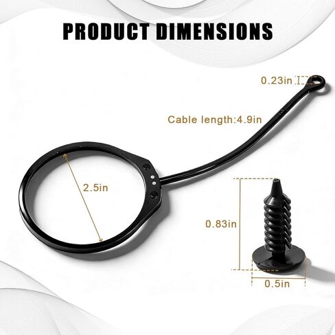 Car Gas Cap Tether with Eyelet Replce OE 1J0201550/ 180201556 Compatible with VW Golf Beetle/Audi A3 A1, Anti Loss Gas Cap Retainer Strap with Rivet Fastener in Kuwait