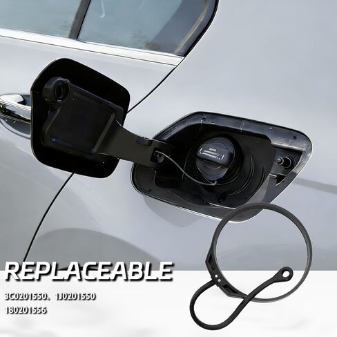 Car Gas Cap Tether with Eyelet Replce OE 1J0201550/ 180201556 Compatible with VW Golf Beetle/Audi A3 A1, Anti Loss Gas Cap Retainer Strap with Rivet Fastener in Kuwait