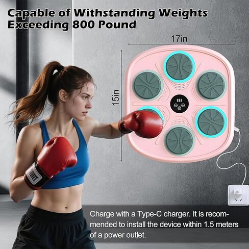2024 Upgrade Intelligent Music Boxing Machine, Electronic Boxing Trainer with Gloves, Music Workout Machine with Smart Display Screen Punching Machine for Adults, Good Gift for Birthday. in Saudi Arabia