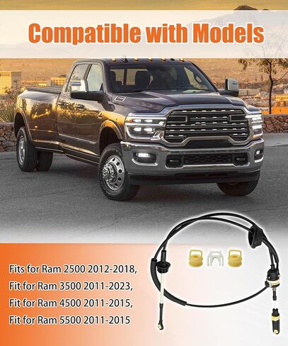 68261253AC Automatic Transmission Shifter Cable with Repair Kit Fits for Ram 2500 2012-2018,for Ram 3500 2011-2023,for Ram 4500 2011-2015,for Ram 5500 2011-2015,Replaces 68039341AE,68039341AB in Kuwait
