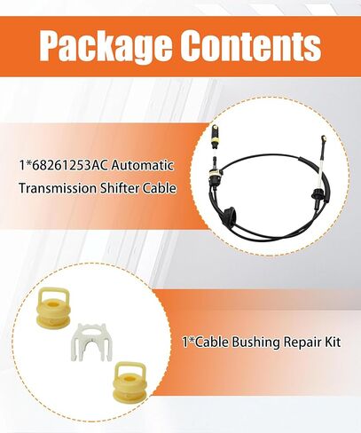 68261253AC Automatic Transmission Shifter Cable with Repair Kit Fits for Ram 2500 2012-2018,for Ram 3500 2011-2023,for Ram 4500 2011-2015,for Ram 5500 2011-2015,Replaces 68039341AE,68039341AB in Kuwait